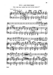 Nr.6 Doch wer mag ertragen den Tag seiner Ankunft: Klavierauszug mit Singstimmen by Georg Friedrich Händel