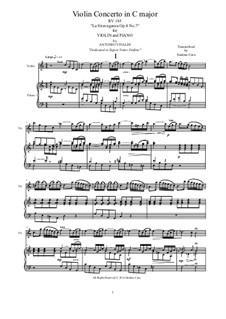 La stravaganza. Twelve Violin Concertos, Op.4: Violin Concerto No.7 in C Major. Arrangement for violin and piano, RV 185 by Antonio Vivaldi