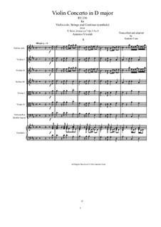 Konzert für Violine und Streicher Nr.9 in D-Dur, RV 230: Vollpartitur, Stimmen by Antonio Vivaldi