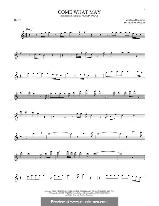 Come What May (from Moulin Rouge): Für Flöte by David Baerwald
