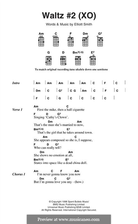 Waltz No.2 (XO): Text und Akkorde by Elliott Smith