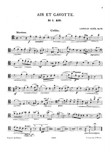Arie und Gavotte für Cello und Klavier, Op.26: Solostimme by Ladislas Aloïz