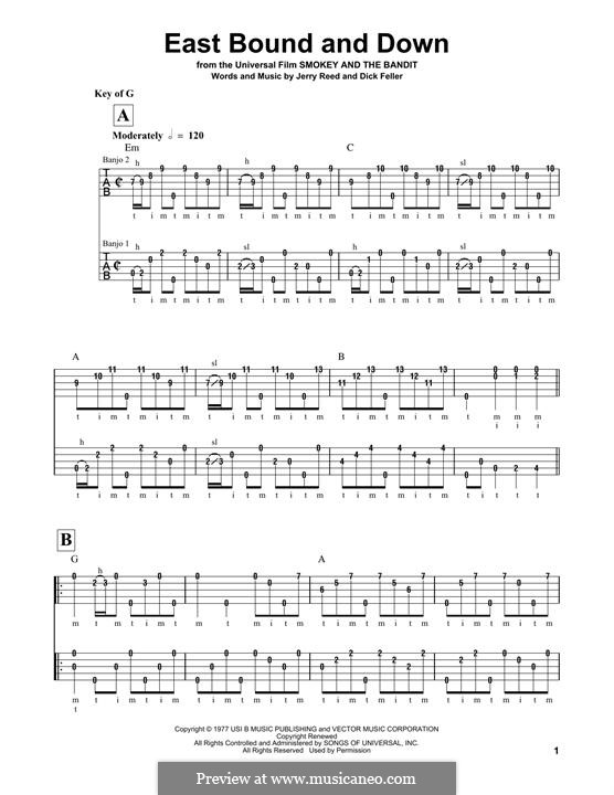 East Bound and Down (Jerry Reed) von D. Feller Noten auf