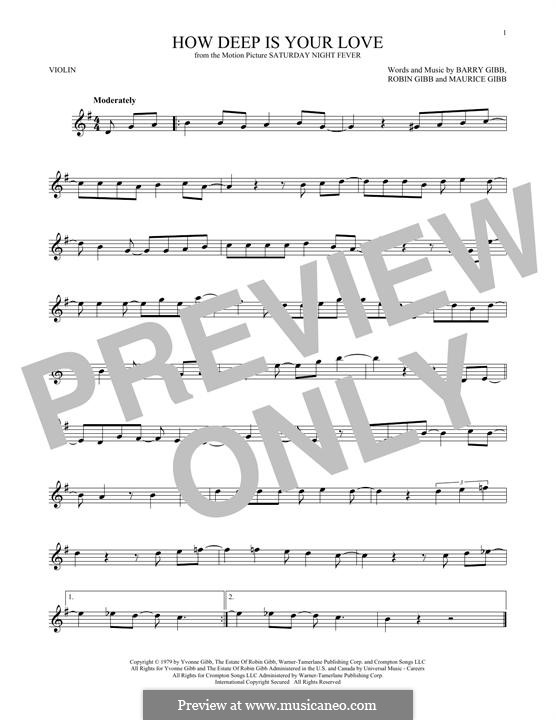 How Deep Is Your Love (The Bee Gees): Für Violine by Barry Gibb, Maurice Gibb, Robin Gibb