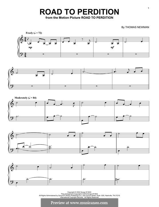 Road to Perdition: Für Klavier by Thomas Newman