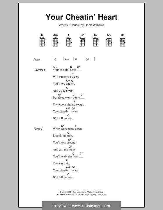 Your Cheatin' Heart: Text und Akkorde by Hank Williams