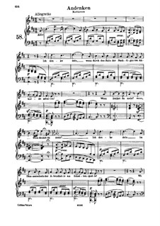 Andenken, WoO 136: Klavierauszug mit Singstimmen by Ludwig van Beethoven