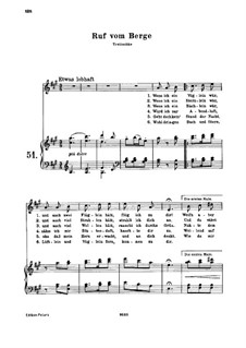 Ruf vom Berge, WoO 147: Piano score with vocal part by Ludwig van Beethoven