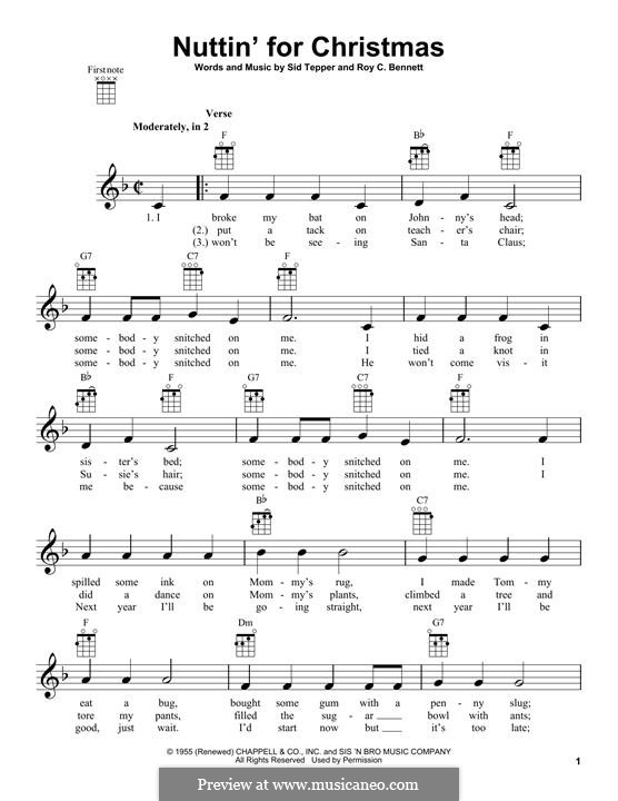 Nuttin' for Christmas: Für Ukulele by Sid Tepper