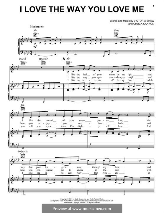 I Love the Way You Love Me (Boyzone): Für Stimme und Klavier (oder Gitarre) by Chuck Cannon, Victoria Shaw