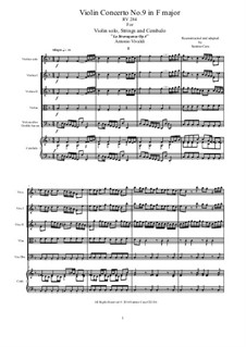 La stravaganza. Twelve Violin Concertos, Op.4: Violin Concerto No.9 in F Major, RV 284 by Antonio Vivaldi