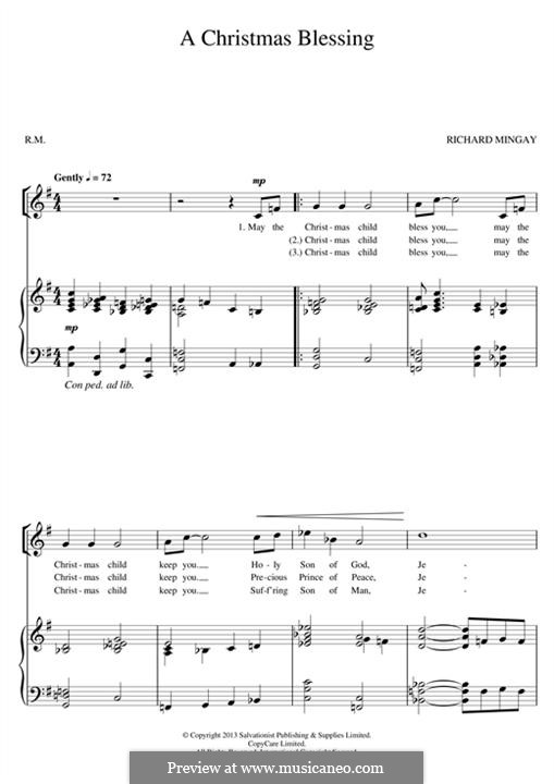 A Christmas Blessing (The Salvation Army): Für Stimme und Klavier by Richard Mingay