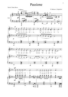 Passione: For baritone and piano by Ernesto Tagliaferri, Antonio Valente