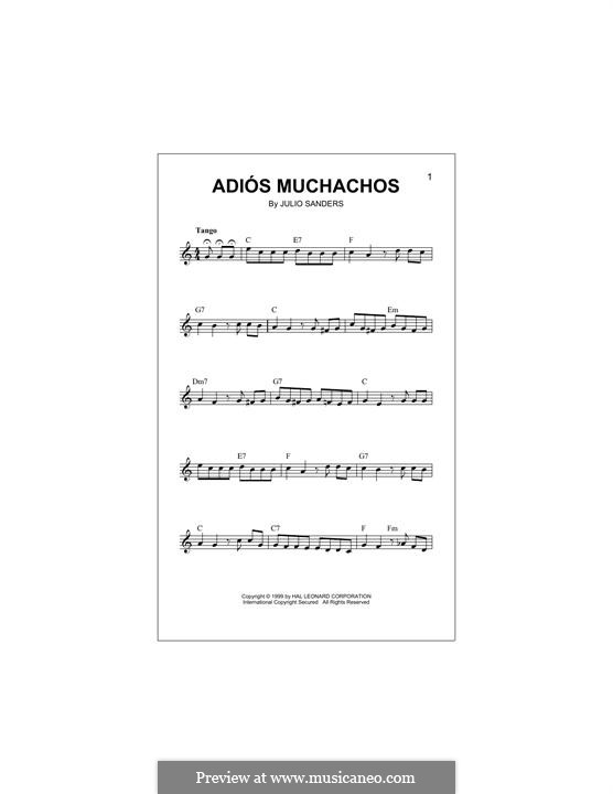 Adios Muchachos: Melodische Linie by Julio Cesar Sanders