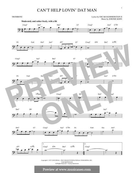Can't Help Lovin' Dat Man (from Show Boat): For trombone by Jerome Kern