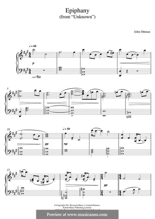Epiphany (from 'Unknown'): Für Klavier by John Ottman