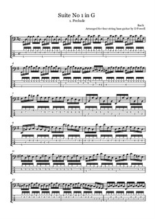 Suite für Cello Nr.1 in G-Dur, BWV 1007: Arrangement for bass guitar by Johann Sebastian Bach