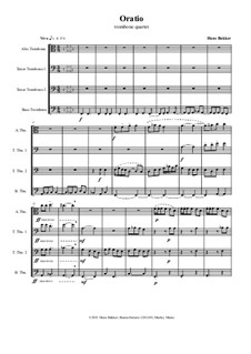 OratioO for trombone quartet: OratioO for trombone quartet by Hans Bakker