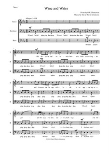 Wine and Water: For three male voices or male choir (TBarB) by David W Solomons