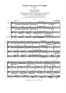 La stravaganza. Twelve Violin Concertos, Op.4: Violin Concerto No.3 in G Major. Arrangement for string quartet, RV 301 by Antonio Vivaldi