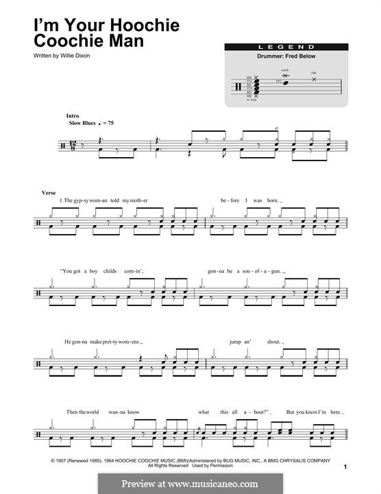 I'm Your Hoochie Coochie Man (Muddy Waters): Drum set by Willie Dixon