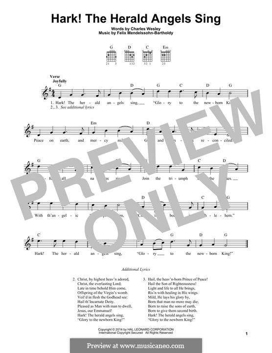 One instrument version: Gitarre by Felix Mendelssohn-Bartholdy