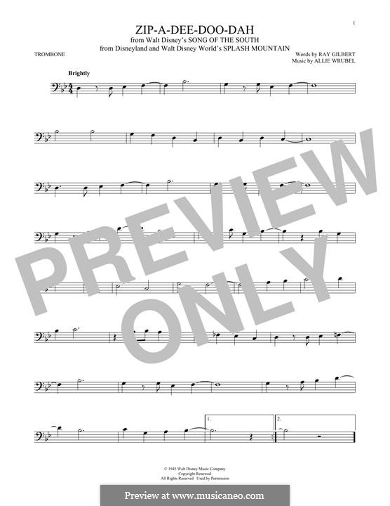 Zip-A-Dee-Doo-Dah: For trombone by Allie Wrubel