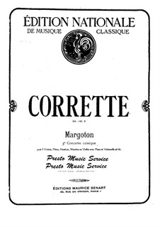 Konzert für drei Violinen, Cello und Klavier No.3 'Margoton': Vollpartitur by Michel Corrette