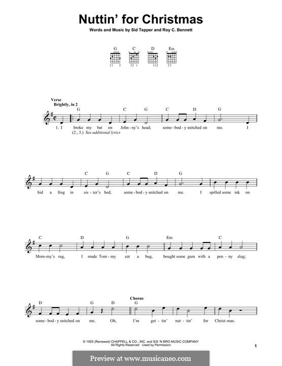 Nuttin' for Christmas: Für Gitarre mit Tabulatur by Sid Tepper
