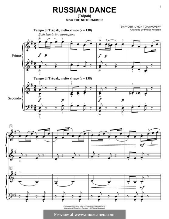Lieder und Tänze des Todes: No.3 Trepak, for piano by Modest Mussorgski