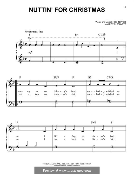 Nuttin' for Christmas: Für Klavier by Sid Tepper