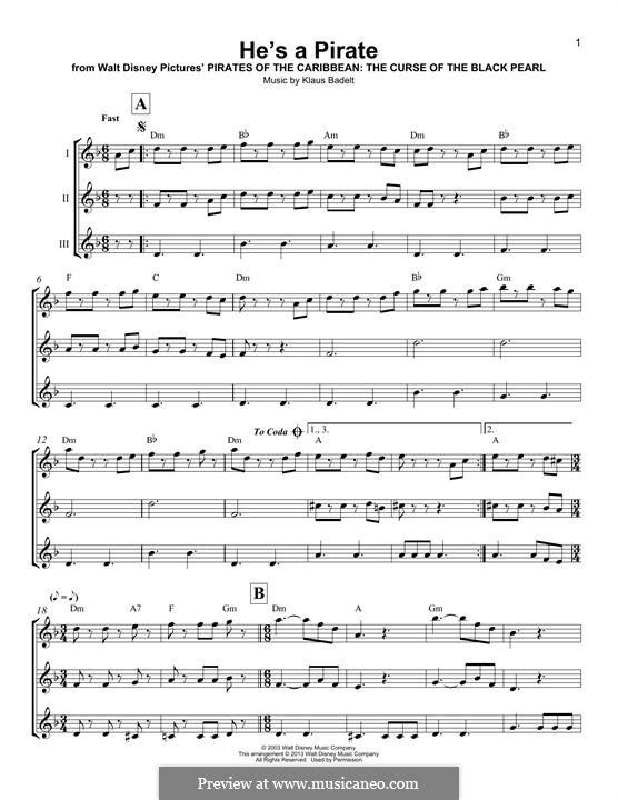 He's a Pirate (from Pirates of the Caribbean: The Curse of the Black Pearl): Für Ukulele by Klaus Badelt