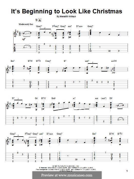 It's Beginning to Look a Lot Like Christmas (Perry Como): Für Gitarre mit Tabulatur by Meredith Willson