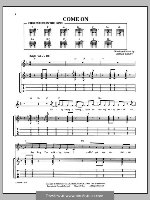Come On: Für Gitarre mit Tabulatur by Chuck Berry