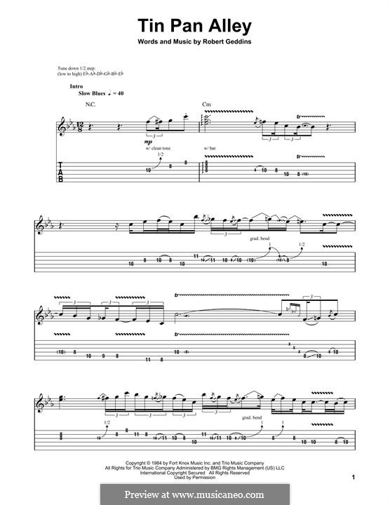 Tin Pan Alley: Für Gitarre mit Tabulatur by Robert Geddins