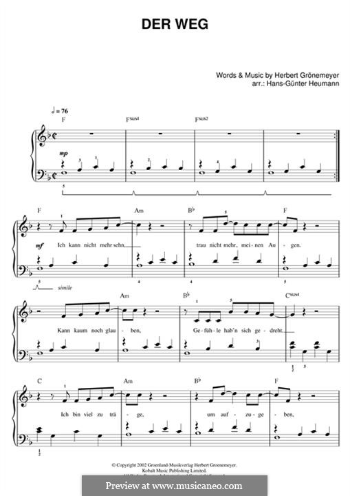 Der Weg: Für Klavier by Herbert Groenemeyer