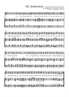 Soldatenlied, WoO 7: Klavierauszug mit Singstimmen by Robert Schumann