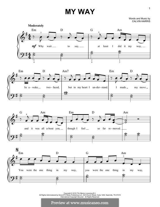 My Way: Für Klavier by Calvin Harris