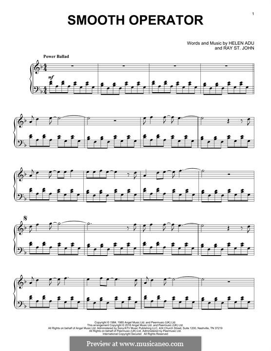 Smooth Operator (Sade): Für Klavier by Ray St. John, Helen Adu