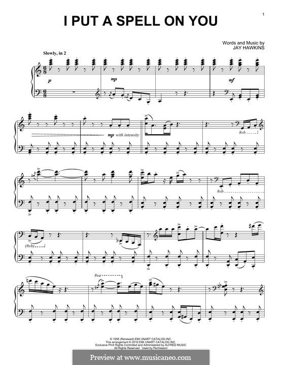 I Put a Spell on You (Creedence Clearwater Revival): Für Klavier by Jay Hawkins