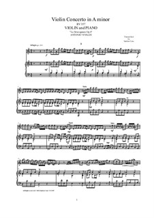 La stravaganza. Twelve Violin Concertos, Op.4: Violin Concerto No.4 in A Minor. Version for violin and piano, RV 357 by Antonio Vivaldi