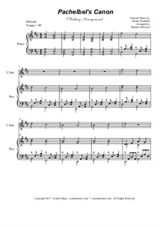 Two instrument version: For C-instrument and piano by Johann Pachelbel