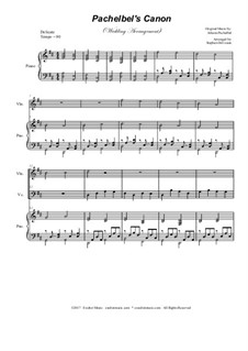 Trio instrument version: For violin, cello and piano by Johann Pachelbel
