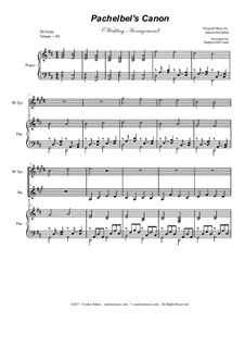 Trio instrument version: For Bb-trumpet, french horn and piano by Johann Pachelbel