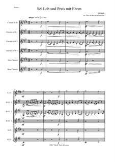 Sei Lob und Preis mit Ehren: For clarinet sextet or clarinet choir by Philipp Heinrich Erlebach