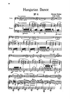 Tanz Nr.4 in fis-Moll: Für Violine und Klavier by Johannes Brahms