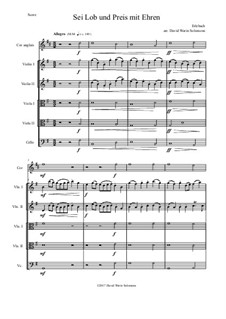 Sei Lob und Preis mit Ehren: For cor anglais and strings by Philipp Heinrich Erlebach