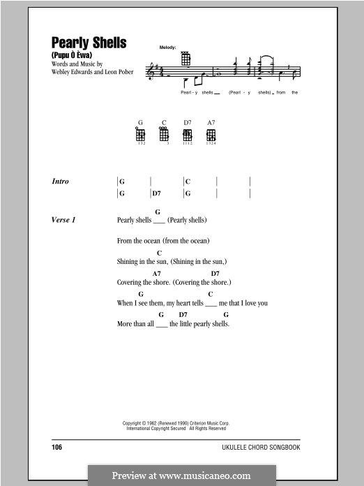 Pearly Shells: Melodische Linie by Leon Pober, Webley Edwards