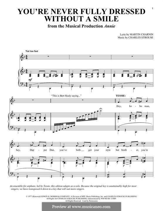 You're Never Fully Dressed without a Smile: Für Stimme und Klavier by Charles Strouse