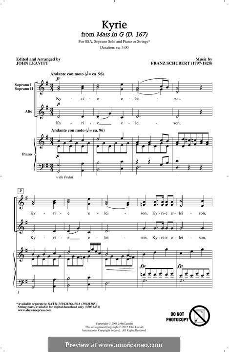 Messe Nr.2 in G-Dur, D.167: Kyrie by Franz Schubert